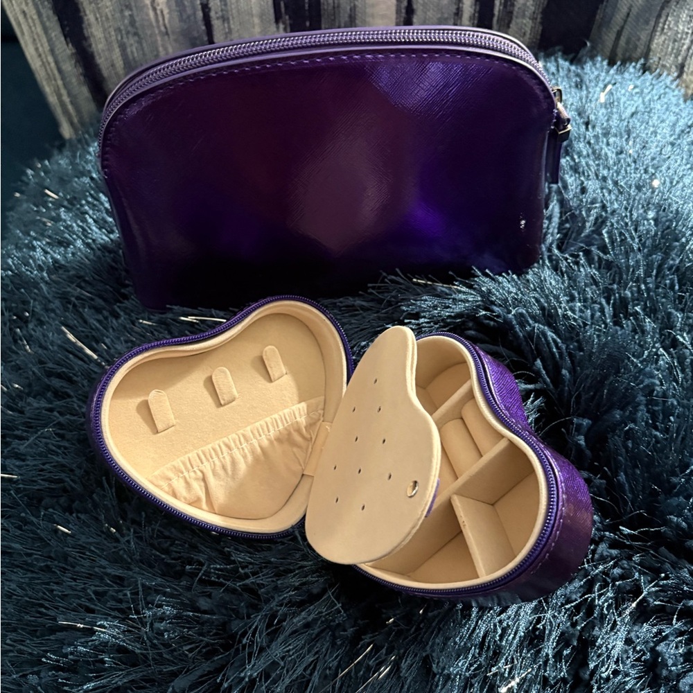 Purple Jewelry Travel Case Set